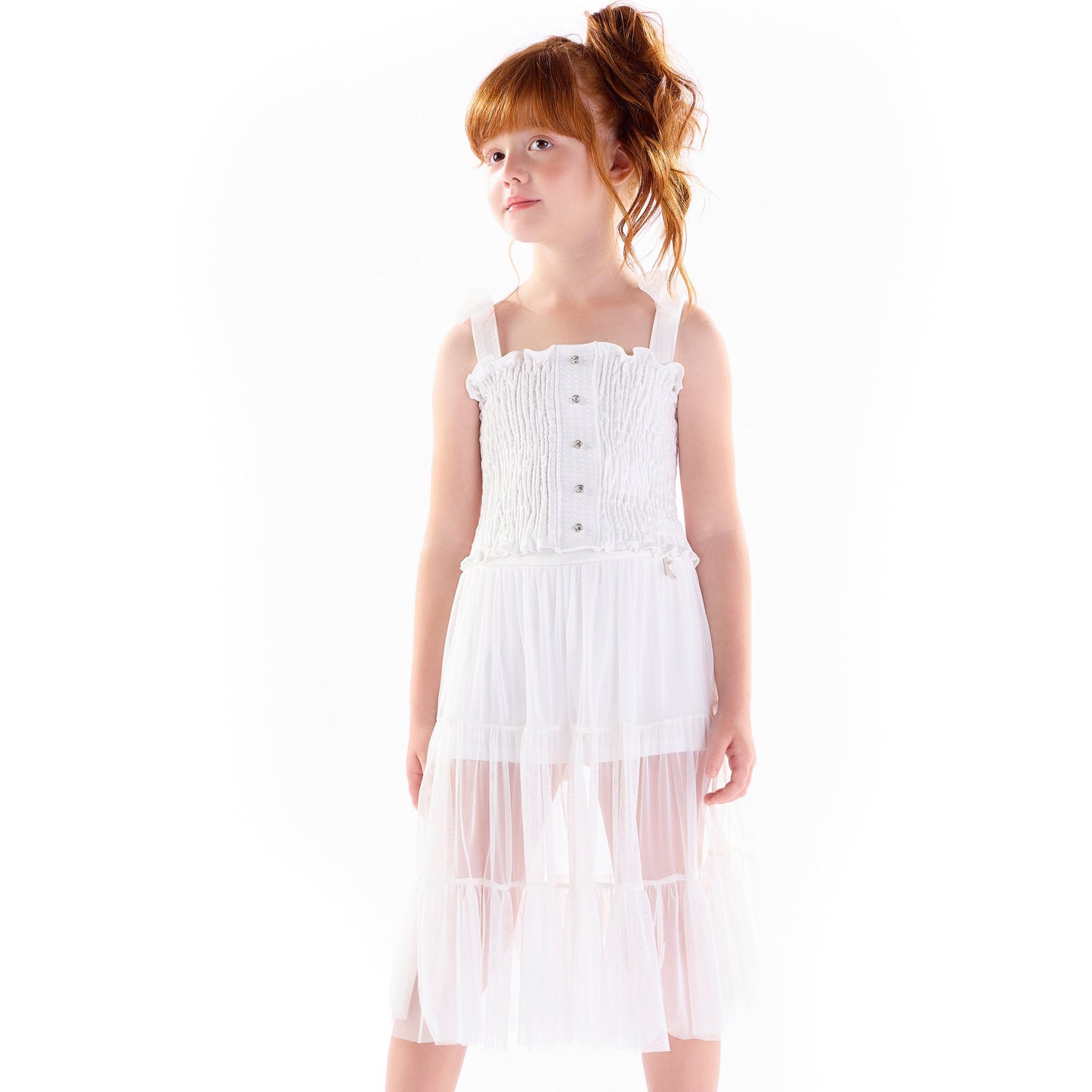 Conjunto Infantil Feminino Off White - Kiki Xodó