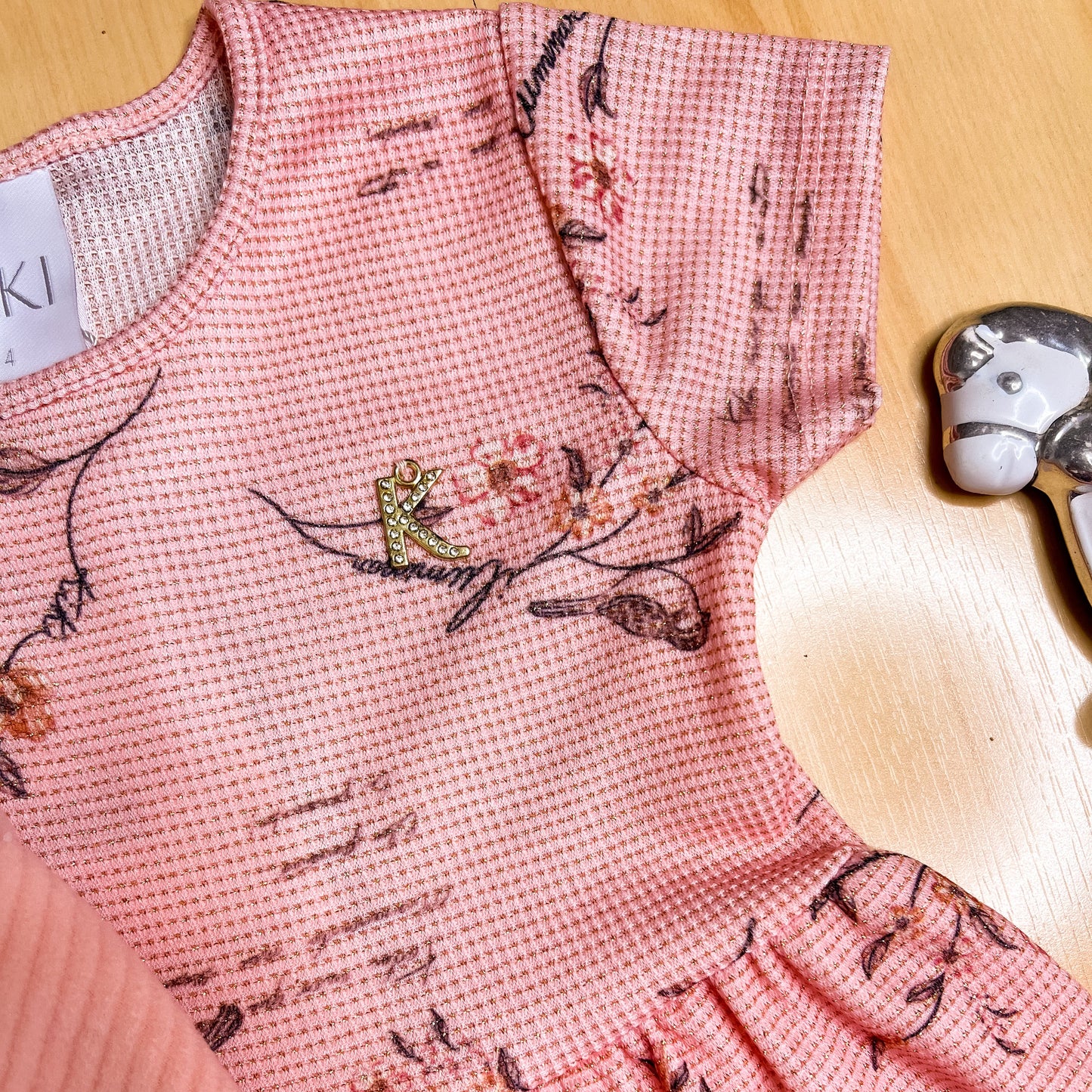 Vestido com Jaqueta Infantil Inverno Florzinha Rose - Kiki Xodó
