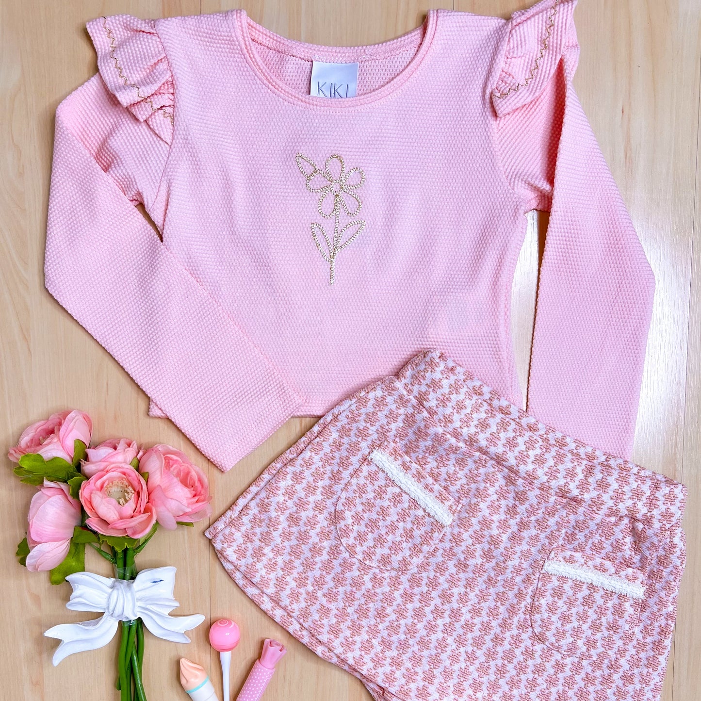 Conjunto Infantil Feminino Inverno Tweed - Kiki Xodó