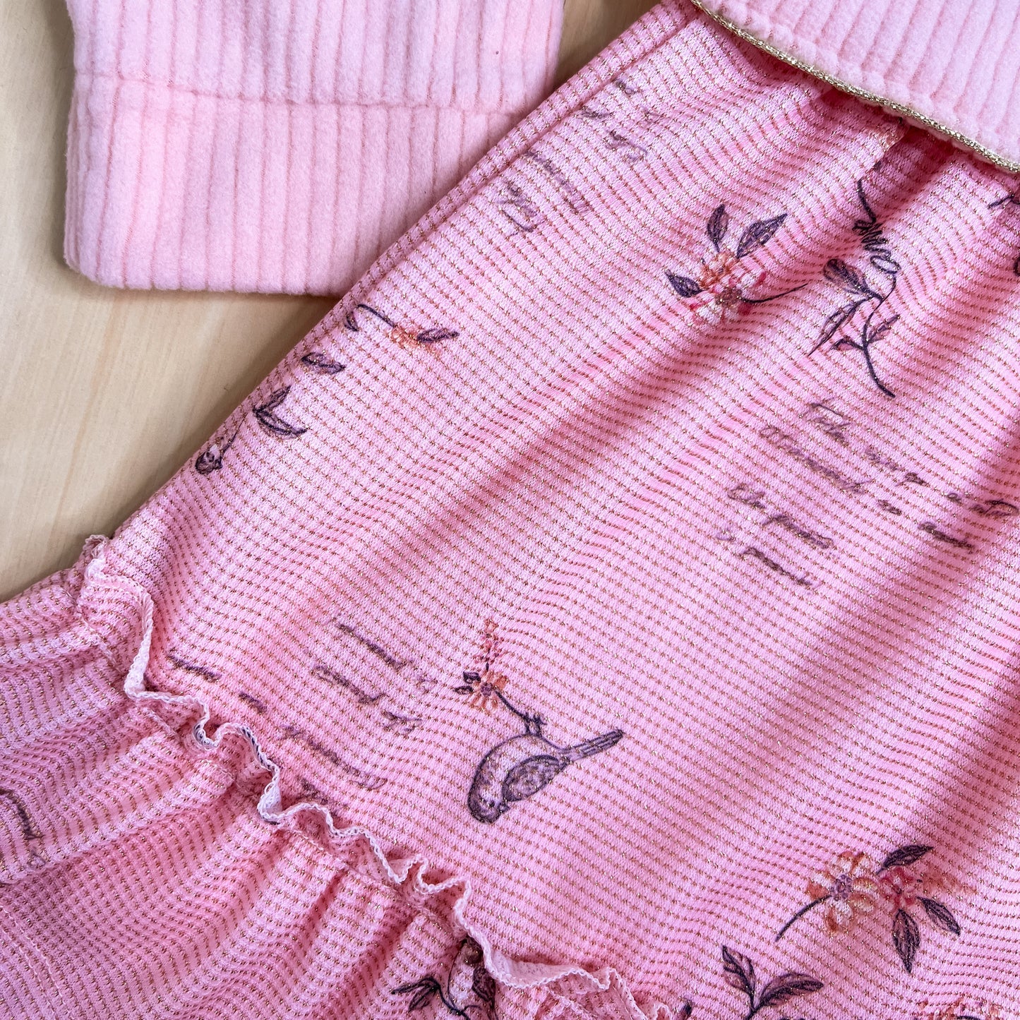 Vestido com Jaqueta Infantil Inverno Florzinha Rose - Kiki Xodó