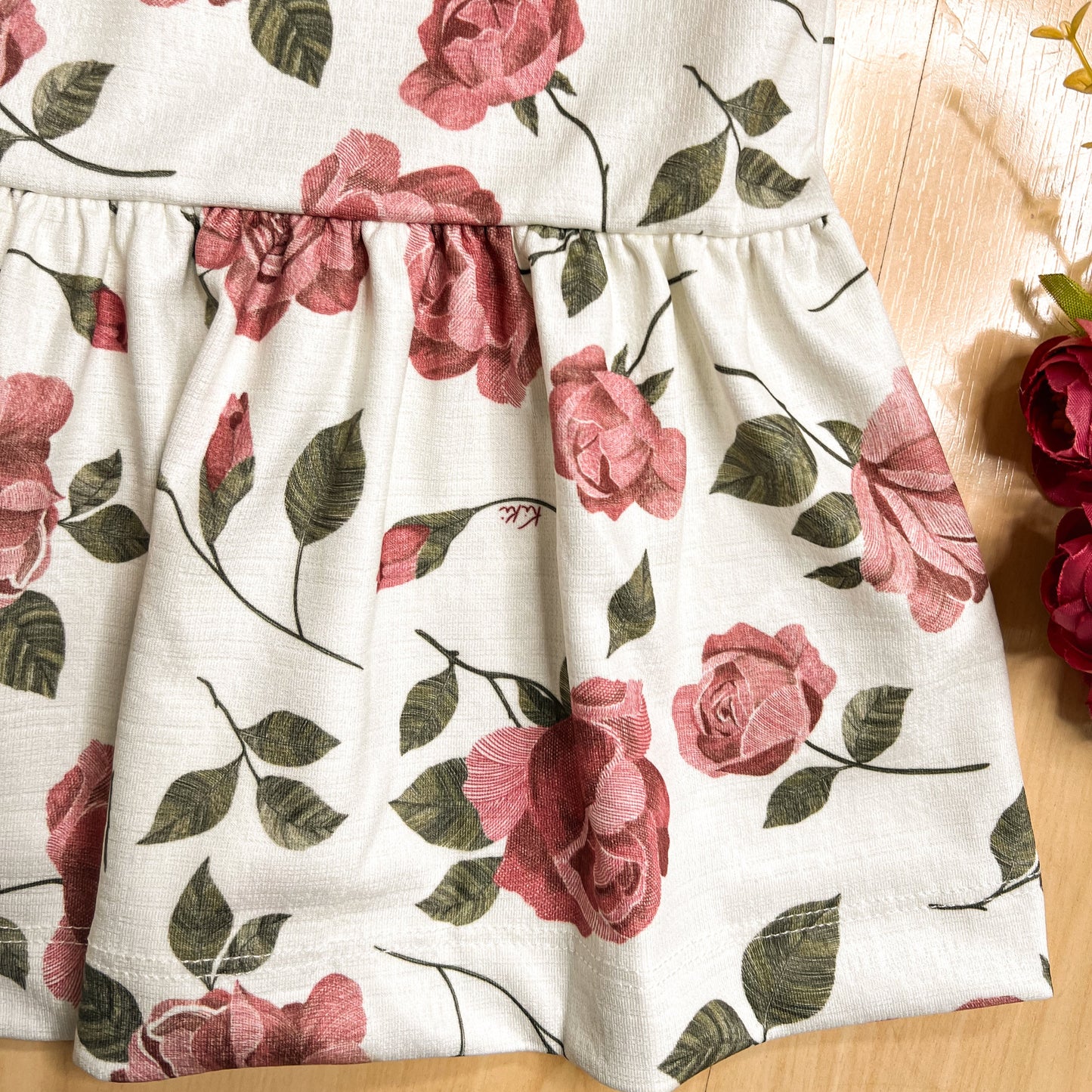 Vestido Infantil Inverno Rosas - Kiki Xodó