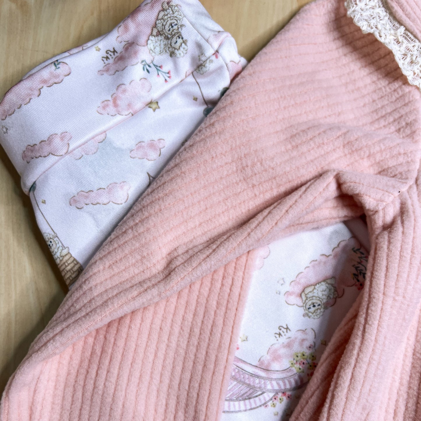 Conjunto Infantil Feminino Inverno Nuvens Rosa - Kiki Xodó