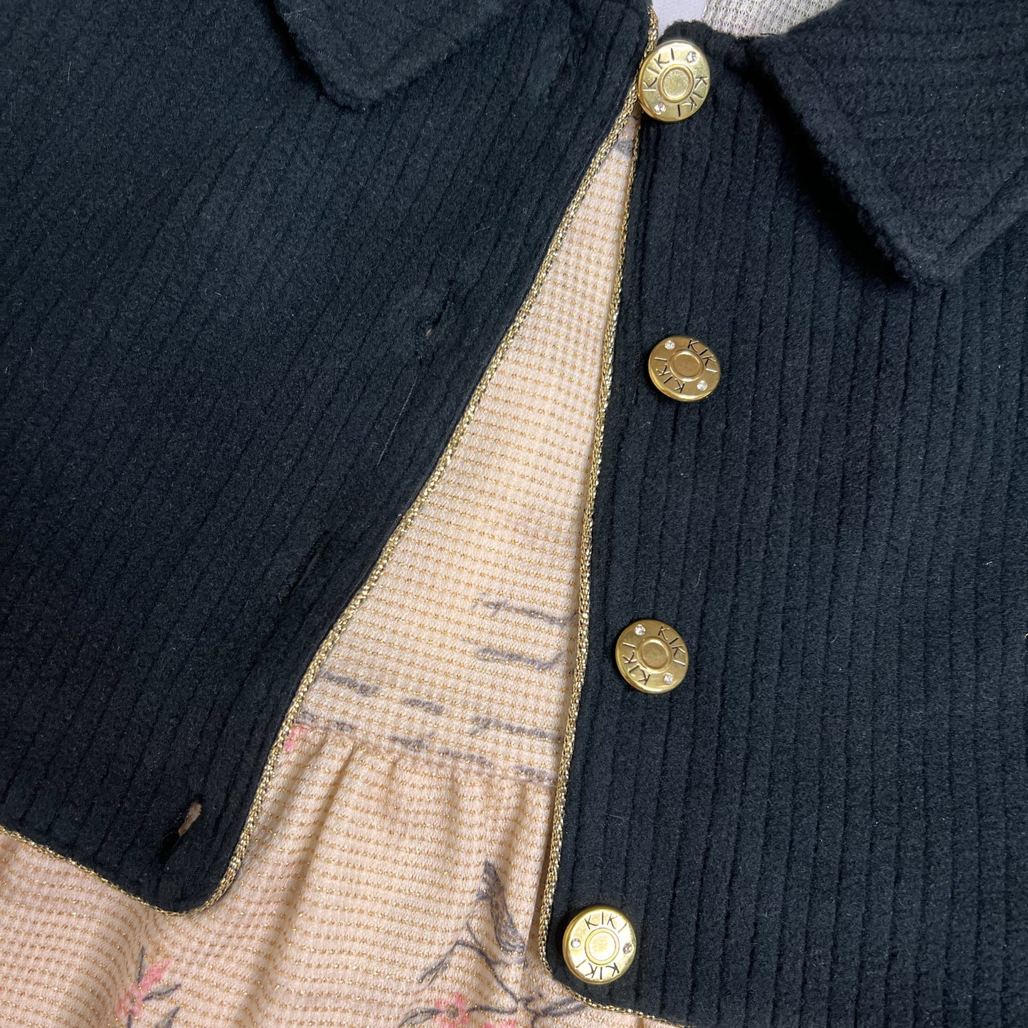 Vestido com Jaqueta Infantil Inverno Florzinha Preto - Kiki Xodó