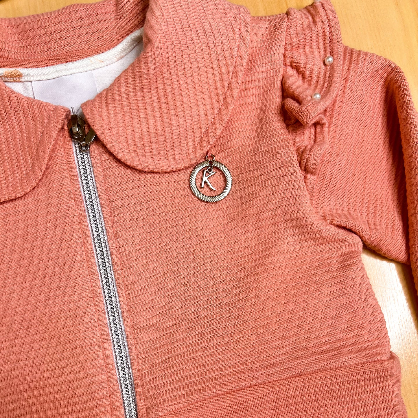 Vestido com Jaqueta Infantil Inverno Flores Caramelo - Kiki Xodó