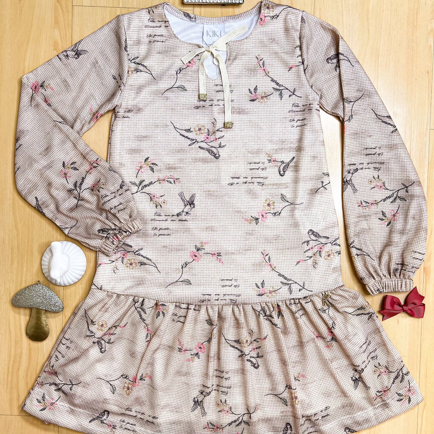 Vestido Infantil Inverno Palavras Off - Kiki Xodó