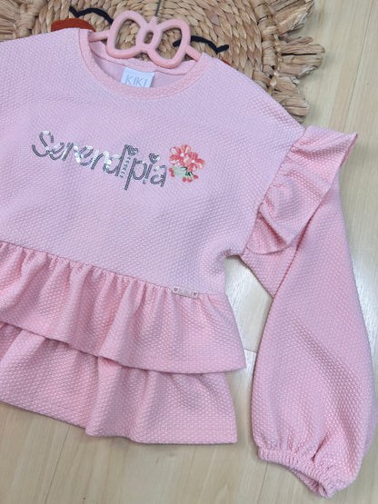 Blusão Inverno Infantil Feminino Serendipia Rosa - Kiki Xodó