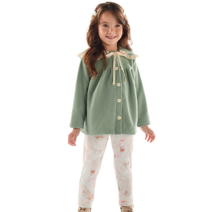 Conjunto Infantil Feminino Inverno Nuvens Rosa - Kiki Xodó