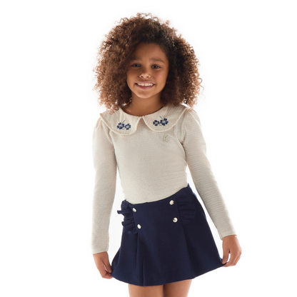 Conjunto Feminino Infantil Inverno Azul Marinho - Kiki Xodó