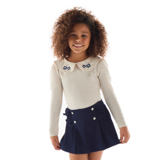 Conjunto Feminino Infantil Inverno Azul Marinho - Kiki Xodó