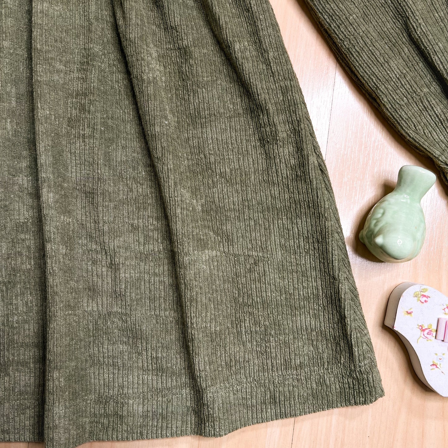 Vestido Infantil Inverno Texturas Verde - Kiki Xodó