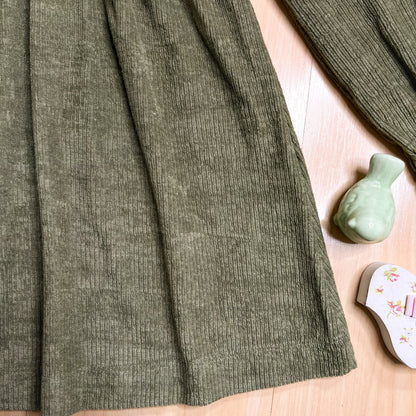 Vestido Infantil Inverno Texturas Verde - Kiki Xodó