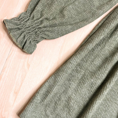 Vestido Infantil Inverno Texturas Verde - Kiki Xodó