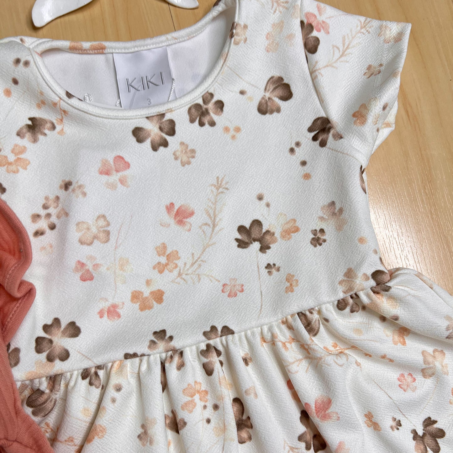 Vestido com Jaqueta Infantil Inverno Flores Caramelo - Kiki Xodó