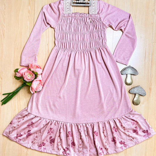 Vestido Infantil Inverno Florzinhas - Kiki Xodó