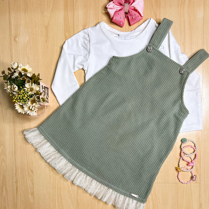 Salopete Infantil Inverno Brilho Verde - Kiki Xodó