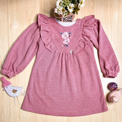 Vestido Infantil Babados Rosa - Kiki Xodó